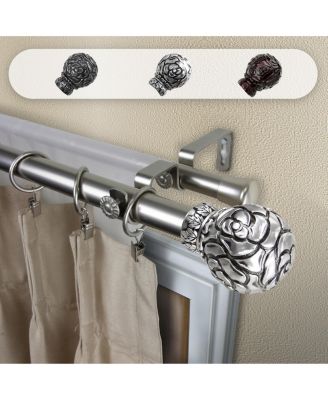 Rod Desyne - Rosy Double Curtain Rod 1" OD 160-240 inch - Mahogany