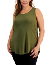 JM Collection Plus Size Sea of Petals Swing Top, Created for Macy's - Macy's