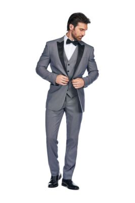 Men's 3 Piece Birdseye Peak Lapel Tuxedo Set