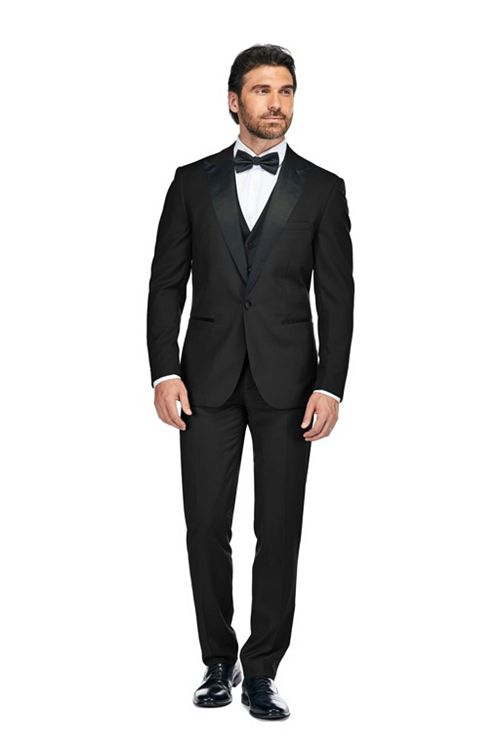 alfani Gino Vitale Men's 3-Piece Slim Fit Tuxedo with Peak Lapel Men's Fashion & Accessories