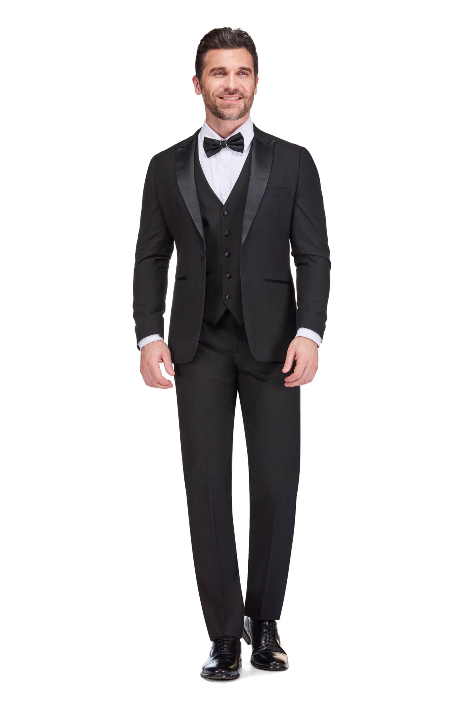 Men's 3-Piece Slim Fit Tuxedo with Peak Lapel