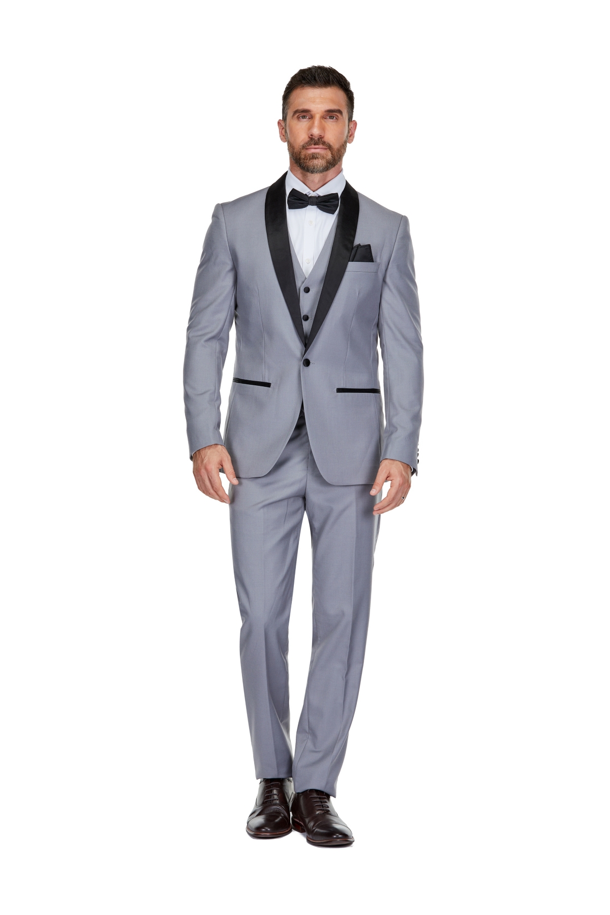 Gino Vitale Men's Braveman 3-Piece Slim Fit Shawl Lapel Tuxedo
