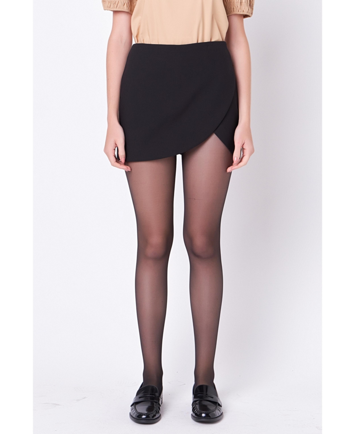 English Factory Women's Flap Pocket Mini Cargo Skort In Black