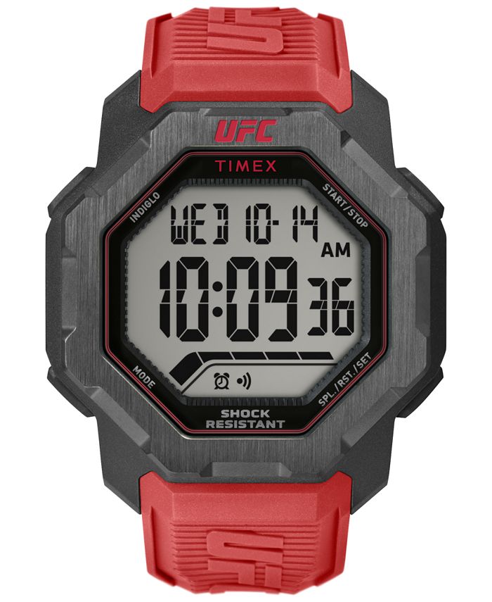 Timex UFC Men s Knockout Digital Red Polyurethane Watch 48mm Macy s