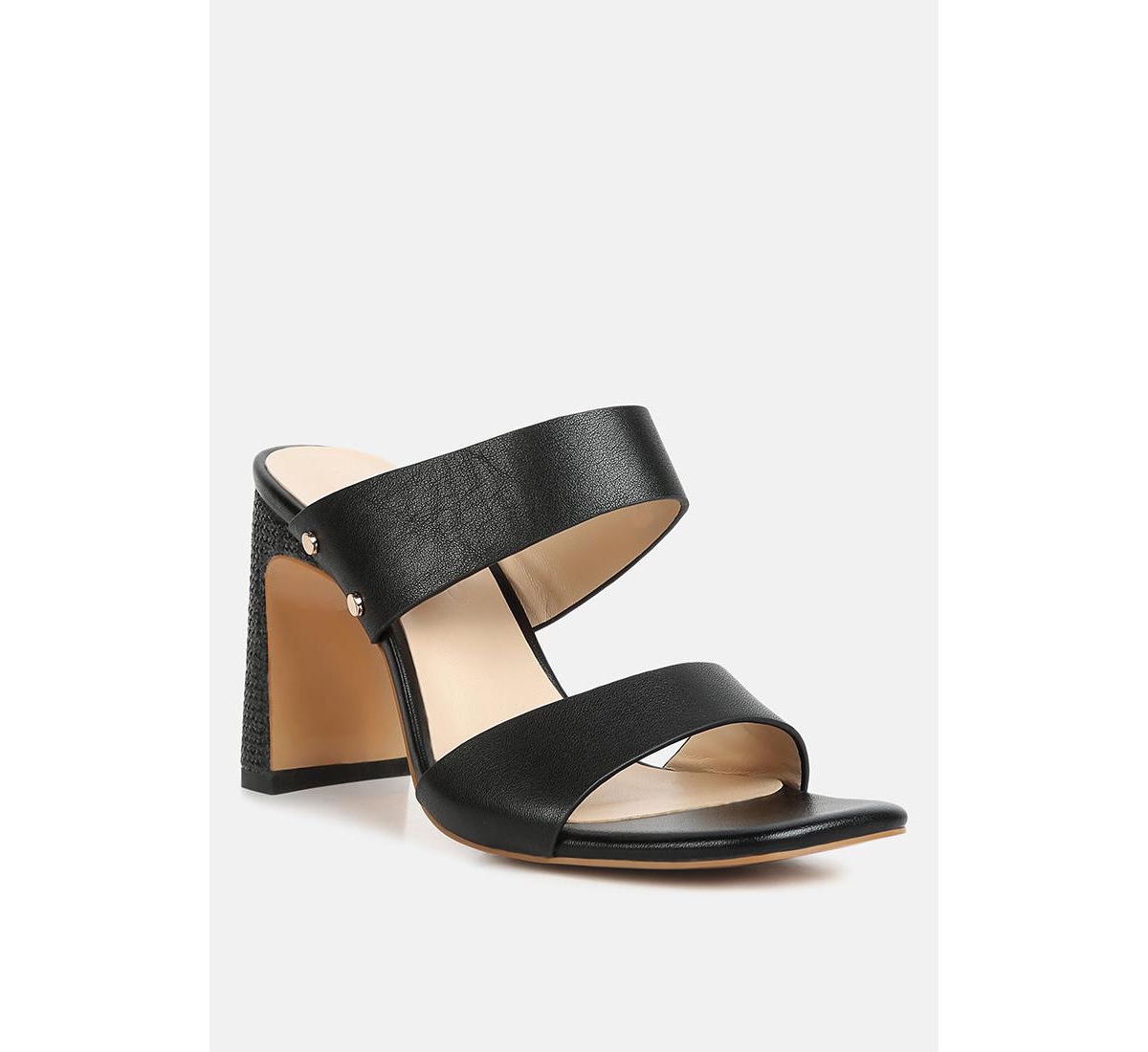 Rag & Co Alodia Slim Block Heel Sandals In Black In Black