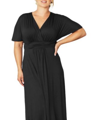 Women's Plus Size Vienna Kimono Sleeve Long Maxi Dress