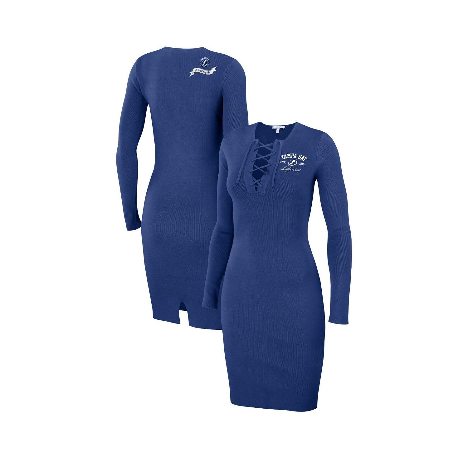 Women's Blue Tampa Bay Lightning Lace-Up Dress