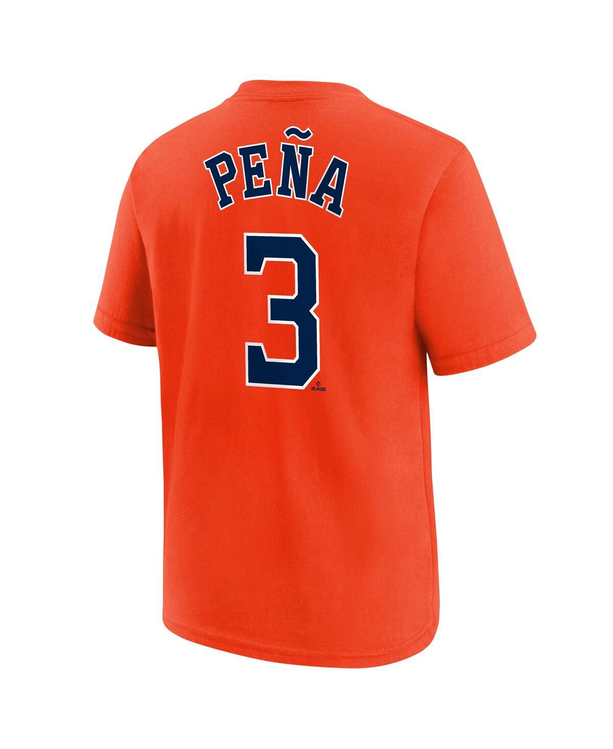 Shop Nike Big Boys  Jeremy Pena Orange Houston Astros Player Name And Number T-shirt
