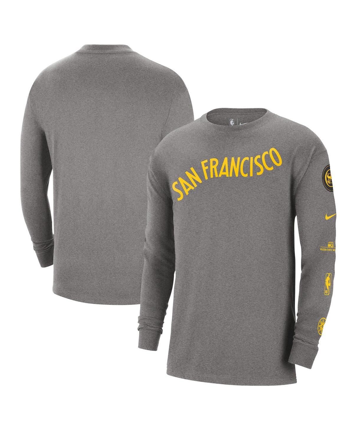 Shop Nike Men's  Charcoal Golden State Warriors 2023/24 City Edition Max90 Expressive Long Sleeve T-shirt