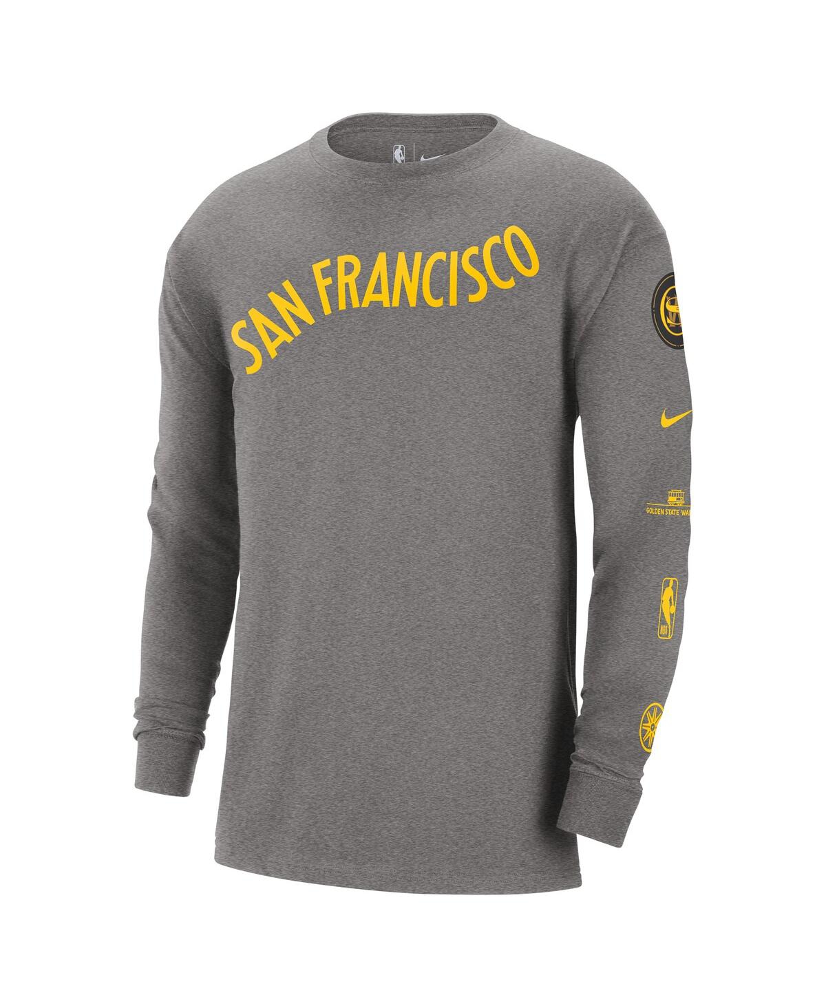 Shop Nike Men's  Charcoal Golden State Warriors 2023/24 City Edition Max90 Expressive Long Sleeve T-shirt