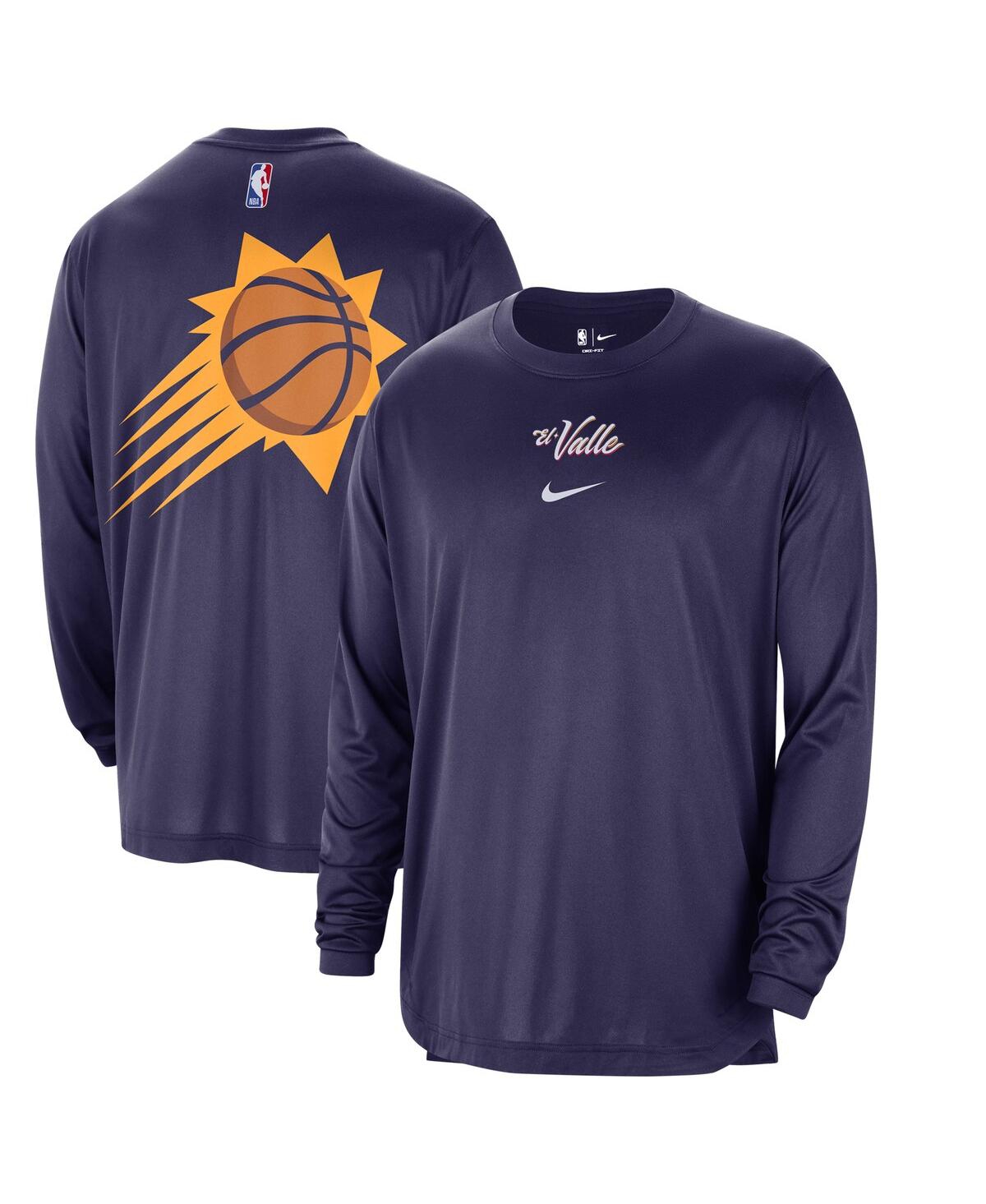 Shop Nike Men's  Purple Distressed Phoenix Suns 2023/24 City Edition Authentic Pregame Performance Long Sl