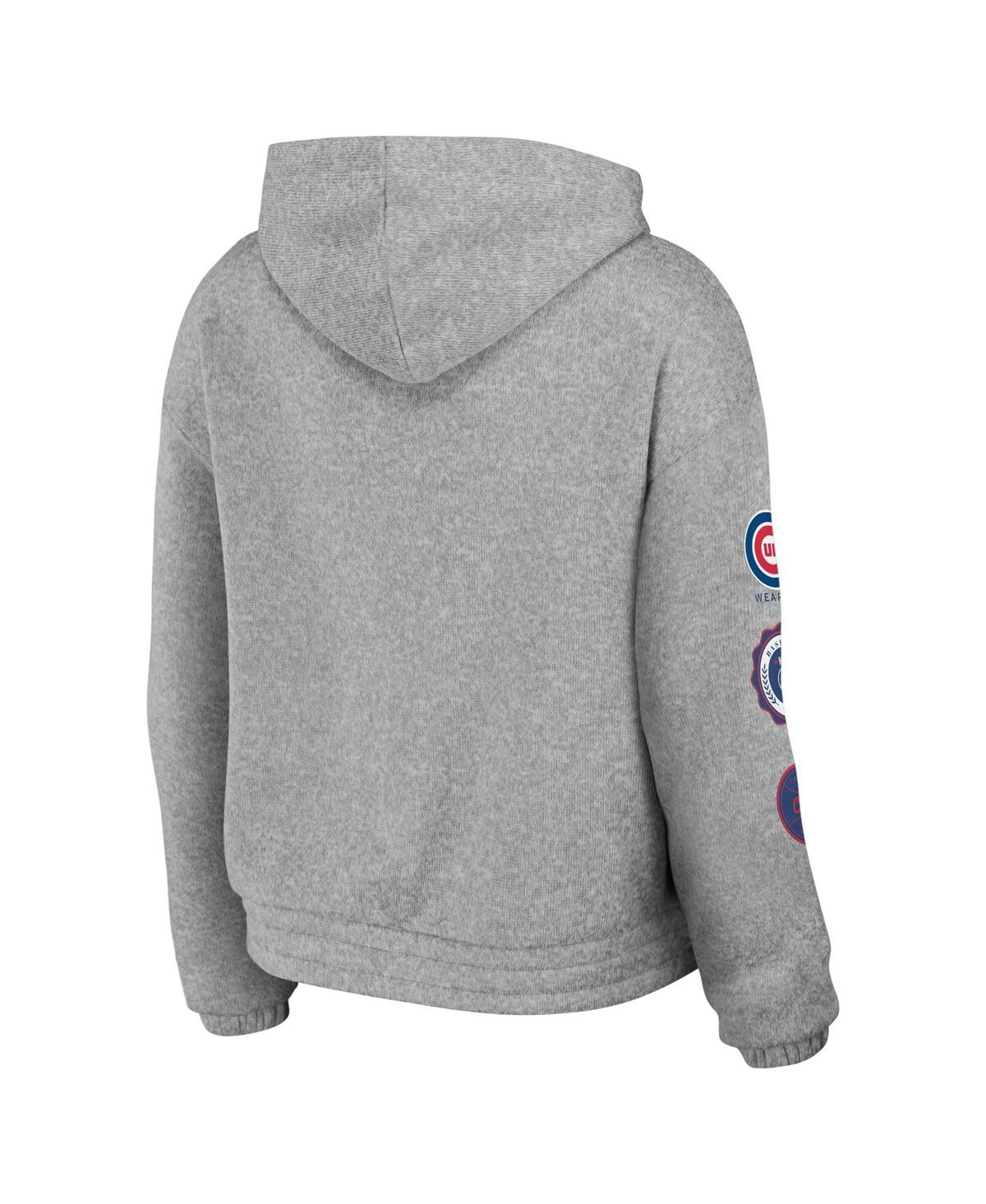 Shop Wear By Erin Andrews Women's  Gray Chicago Cubs Full-zip Hoodie
