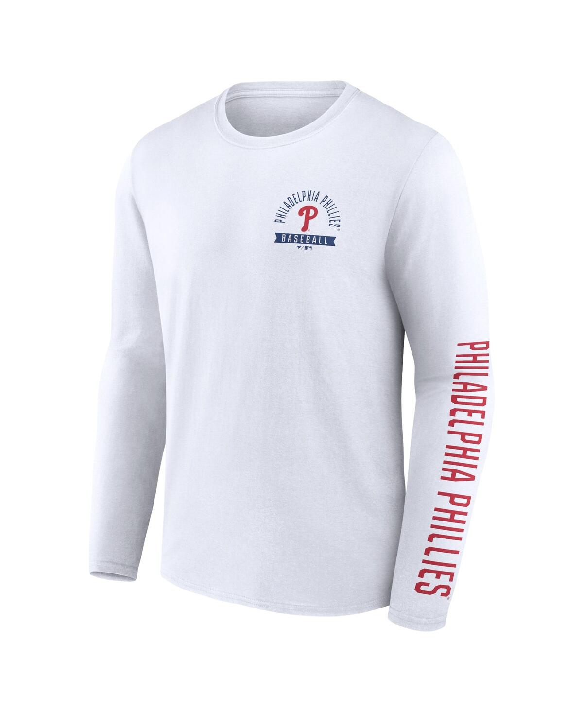 Fanatics Men's  White Philadelphia Phillies Press Box Long Sleeve T-shirt In White