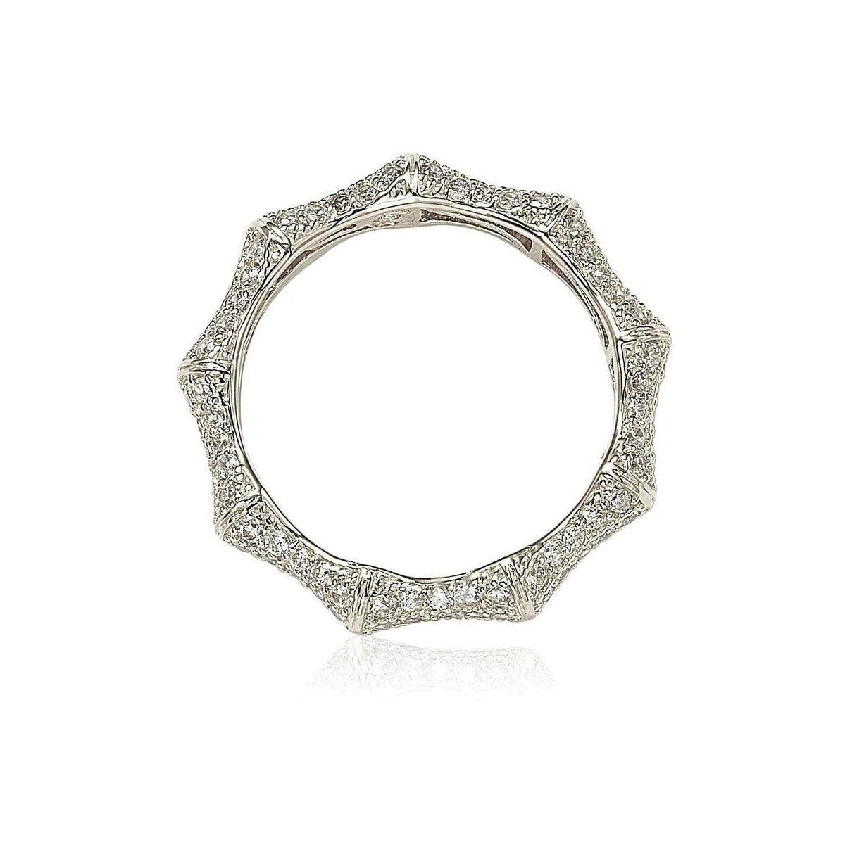 Suzy Levian New York Suzy Levian SterlingCubic Zirconia Bamboo Eternity Band Ring - Silver