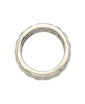 Suzy Levian Sterling Silver Cubic Zirconia Link Eternity Band Ring