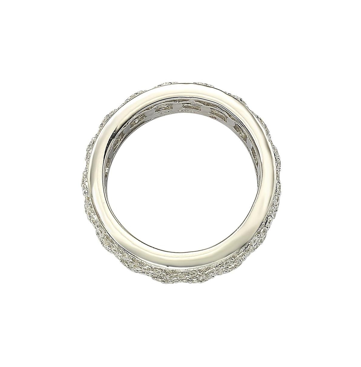 Suzy Levian New York Suzy Levian Sterling Silver Cubic Zirconia Link Eternity Band Ring