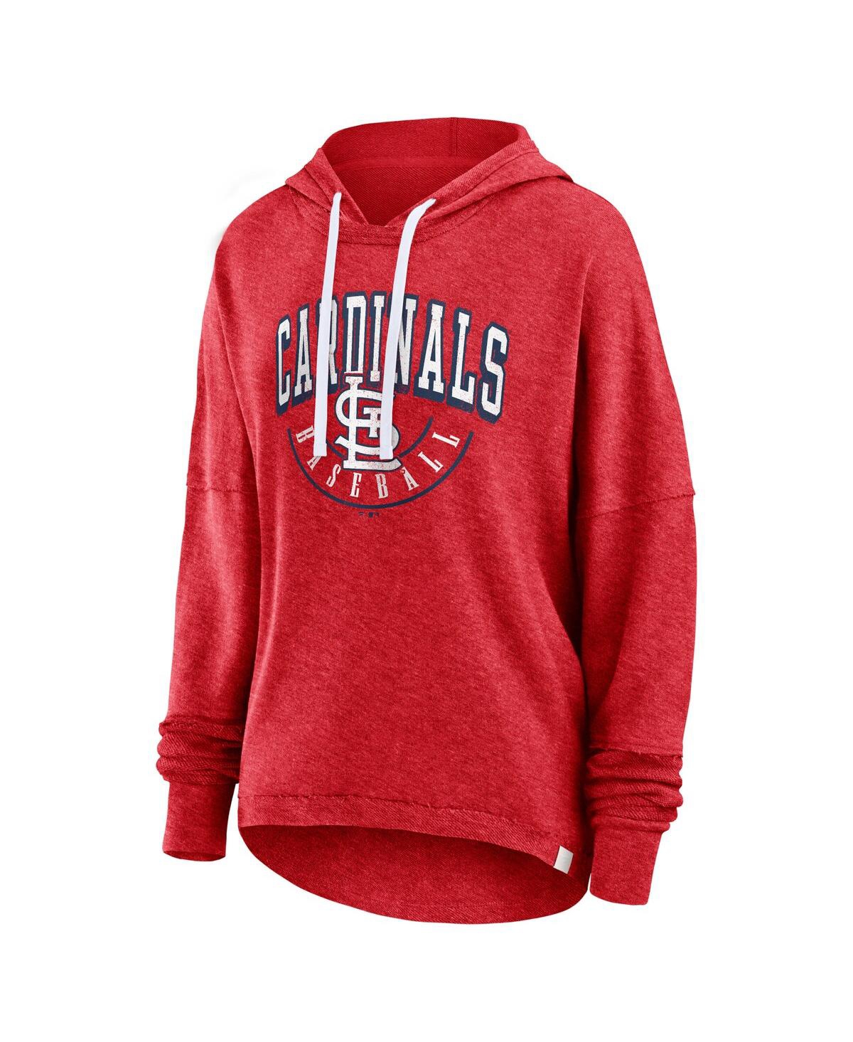 Women's FanaticsDistressed St. Louis Cardinals Luxe Pullover Hoodie - Heather Red