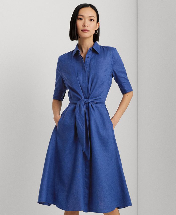 Lauren Ralph Lauren Women's Linen Shirtdress - Macy's