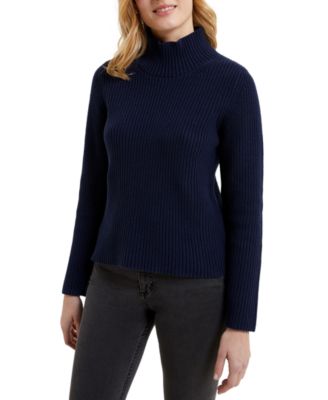 French Connection - Women's Ribbed Cotton Turtleneck Sweater