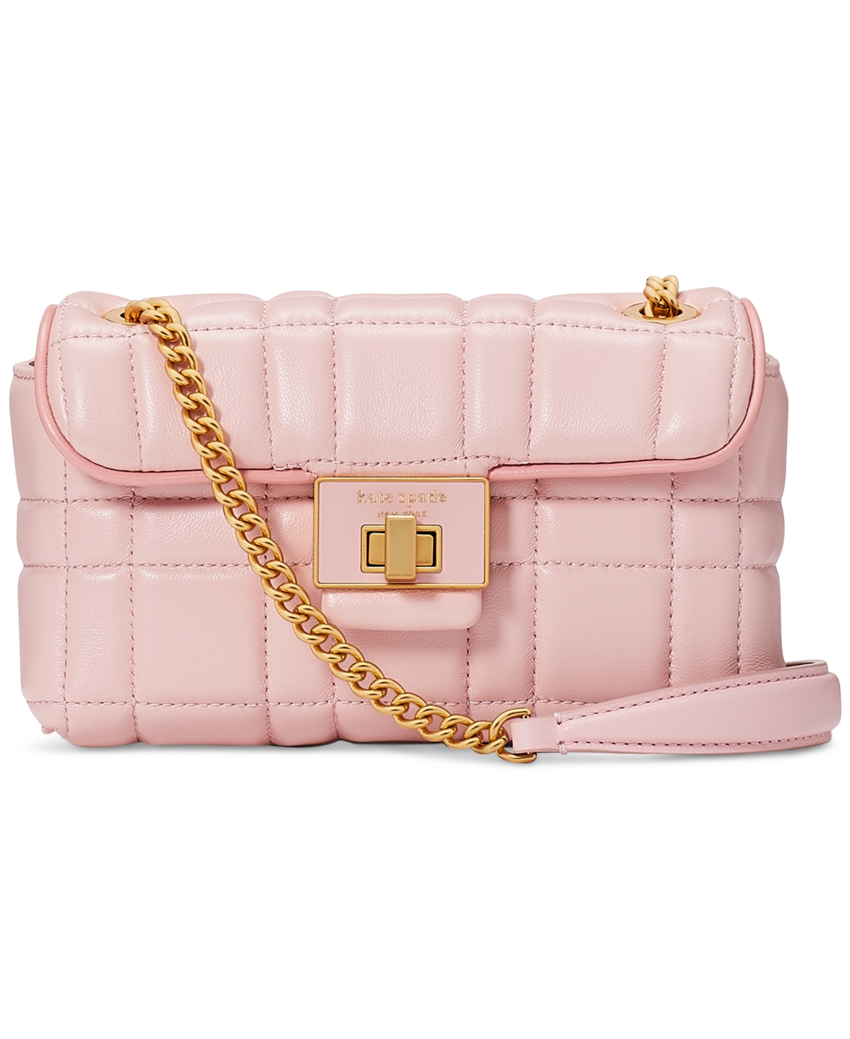 Kate Spade Evelyn Quilted Leather Small Shoulder Crossbody In Pink Dune