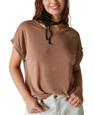 Lucky Brand Women's SHORT SLEEVE SANDWASH DOLMAN TEE - Macy's