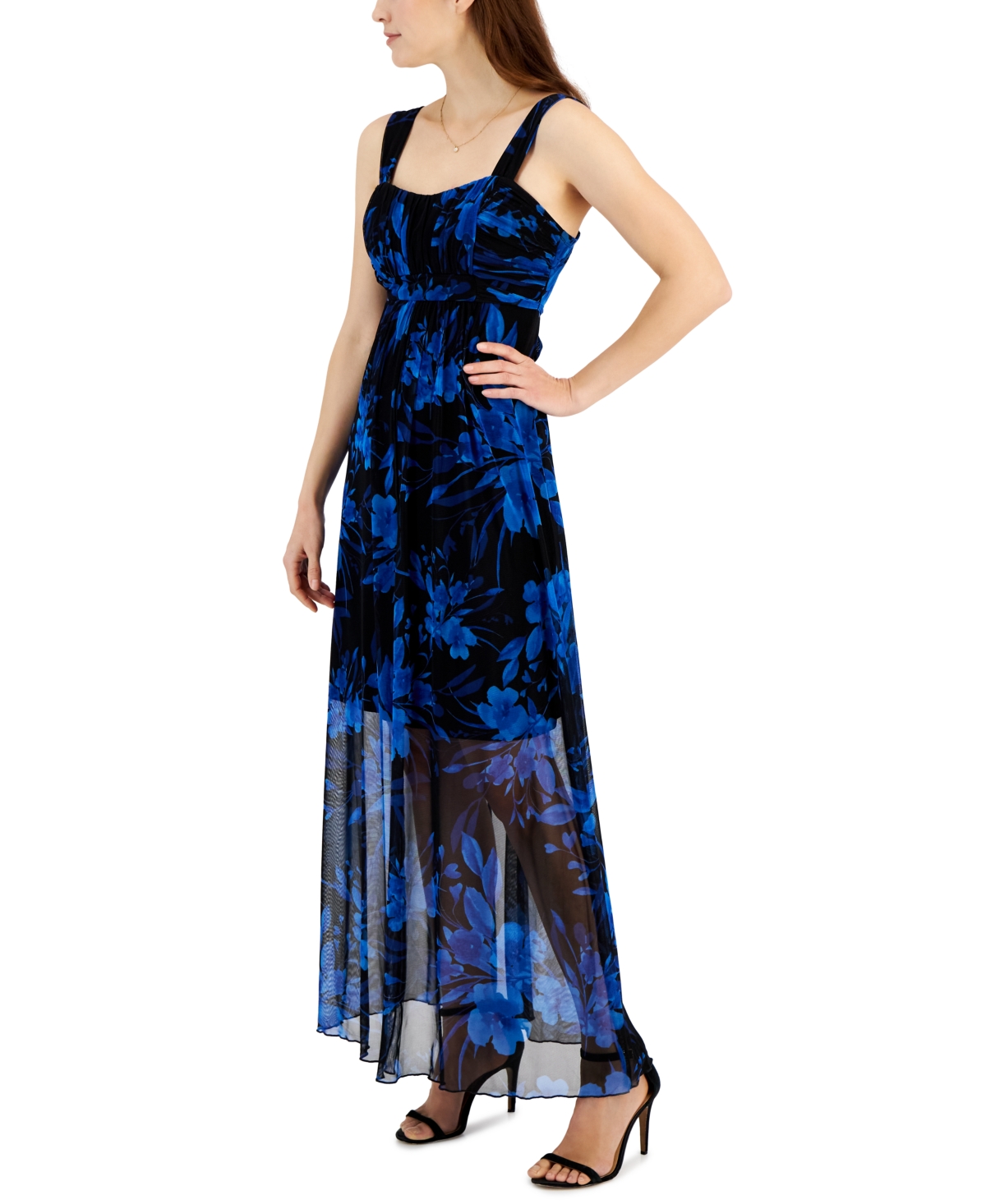 Shop Connected Women's Sleeveless Empire-waist Maxi Dress In Cobalt Blue