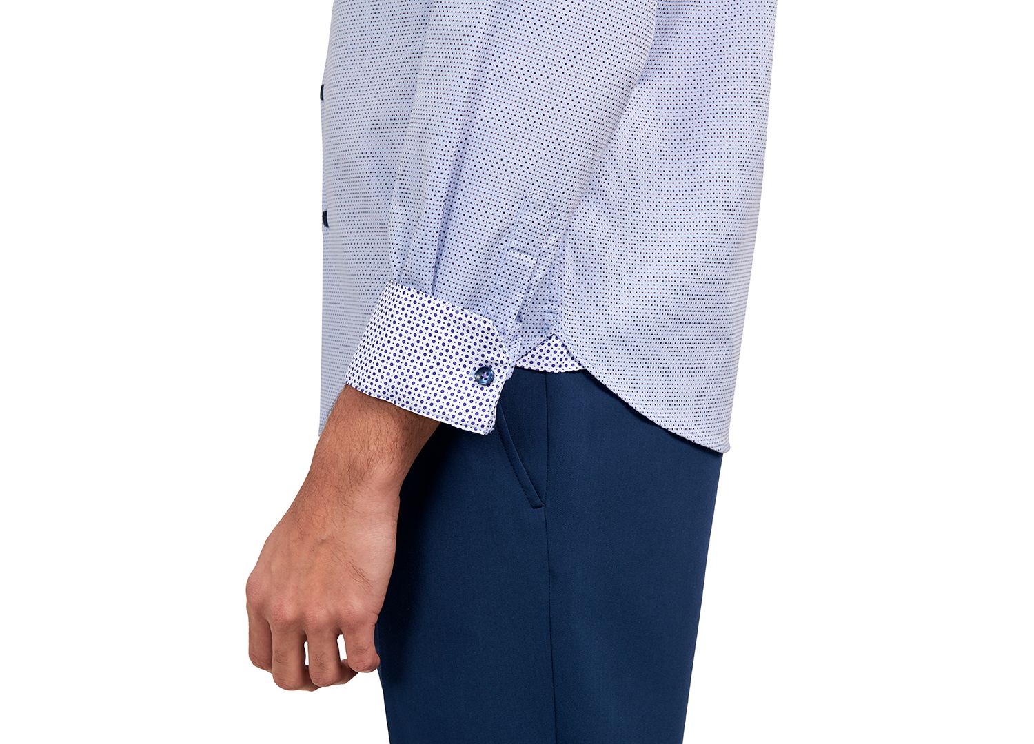 Men's Regular-Fit Dobby Dot-Print Dress Shirt