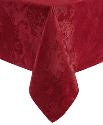 Elrene Poinsettia Jacquard Holiday Tablecloth - 60" x 84" Rectangle