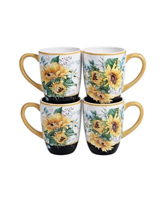 Sunflower Fields 4-Pc. Mugs