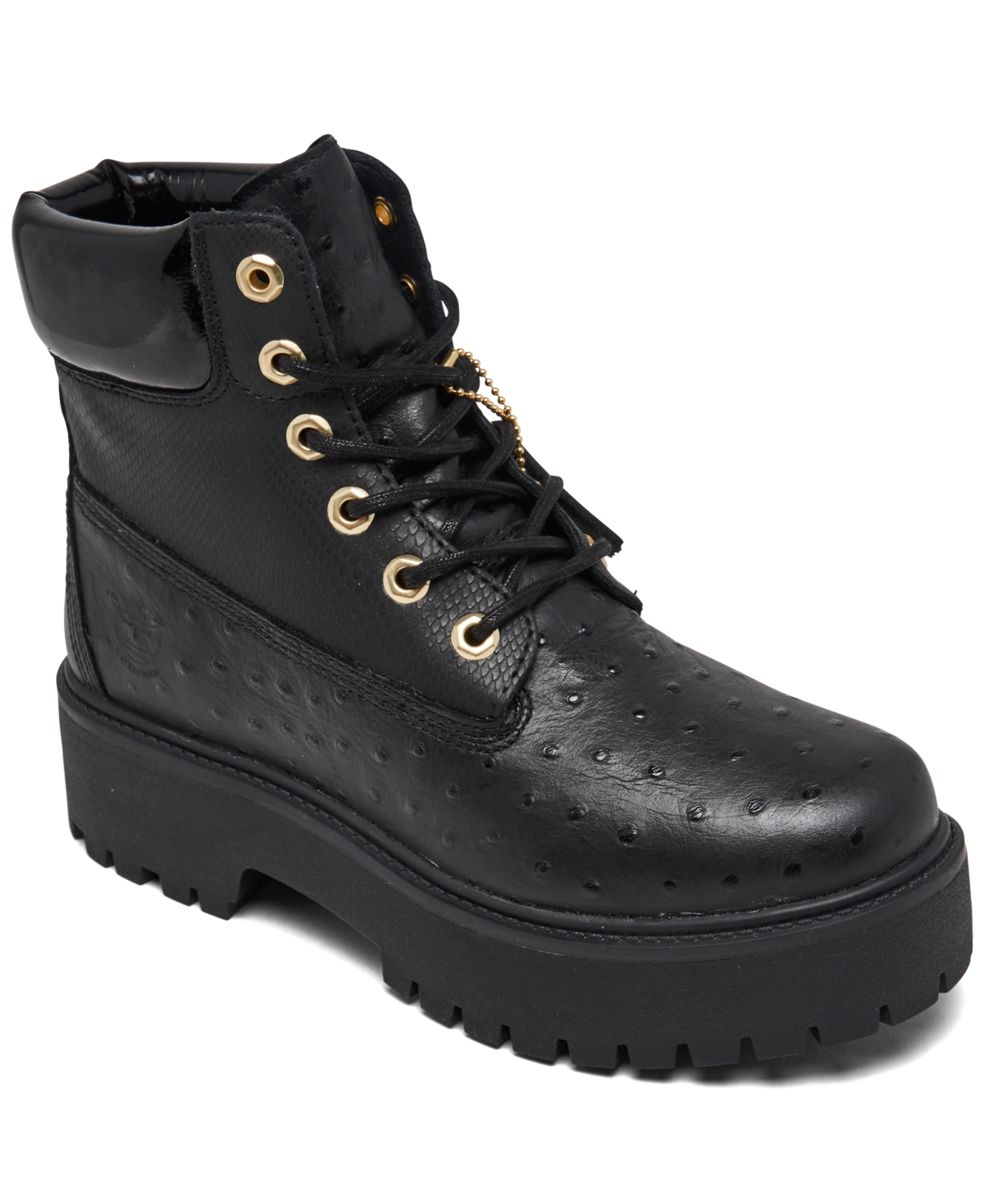 Timberland Women's Stone Street 6" Water-resistant Platform Boots From Finish Line In Jet Black