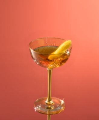 Martini And Champagne Vintage Art Deco Coupe Glasses,, Set of 6