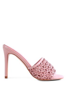 TEASE Womens Woven Stiletto Slide sandal