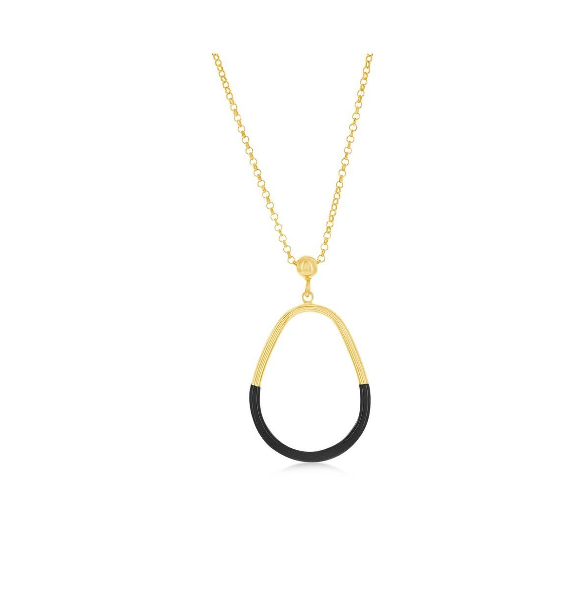 Simona Enamel Pear Pendant Necklace In Black