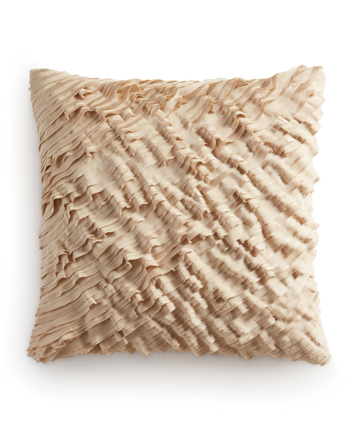 Donna Karan Home Ruffle Decorative Pillow, 18" X 18" In Gold