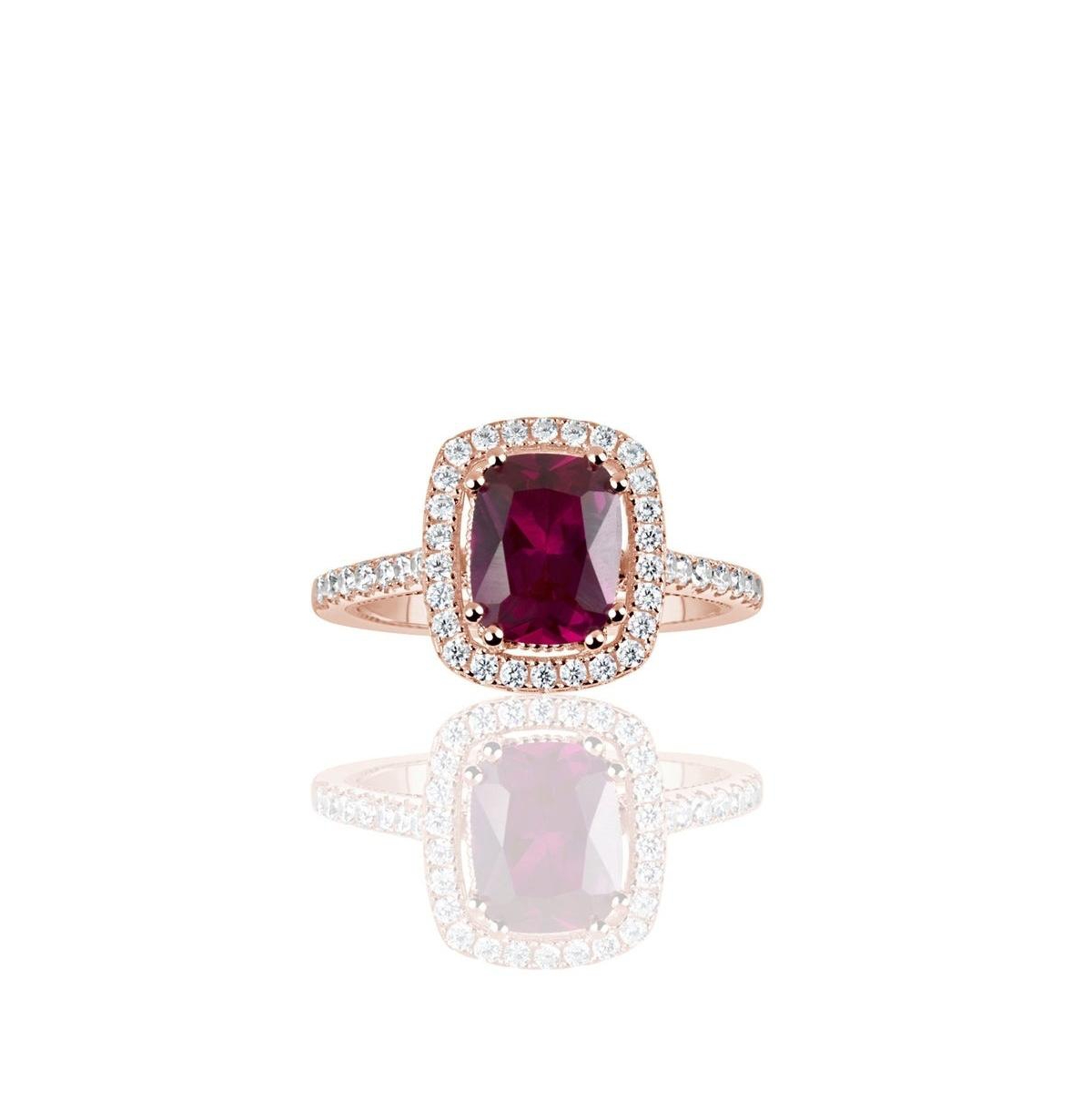 Suzy Levian Sterling Silver Elongated Cushion Cut Cubic Zirconia Solitaire Engagement Ring