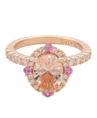 Suzy Levian Sterling Silver Cubic Zirconia Oval Ring