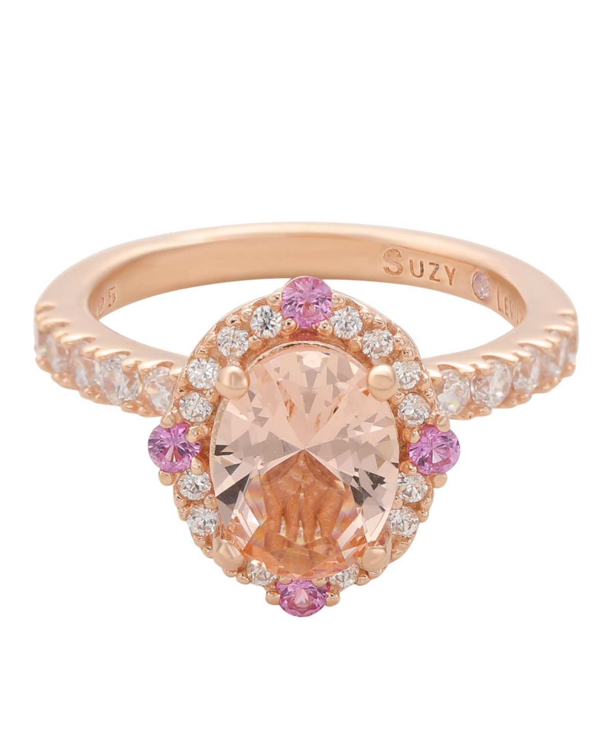 Suzy Levian New York Suzy Levian Sterling Silver Cubic Zirconia Oval Ring