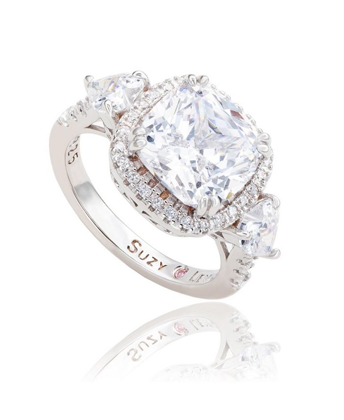 Suzy Levian New York Suzy Levian Sterling Silver Cushion Cut White