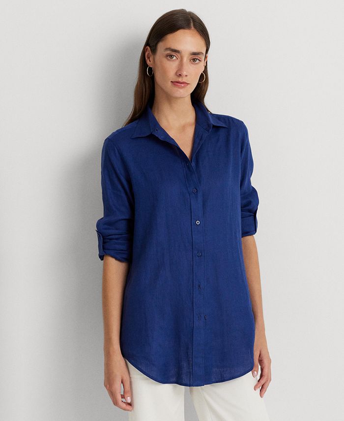 Lauren Ralph Lauren Women's Linen Button Shirt - Macy's