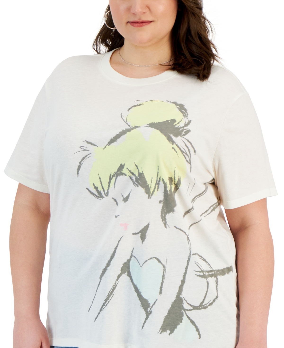 Disney Trendy Plus Size Tinker Bell Graphic T-Shirt
