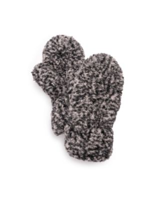 Women's Sherpa Mitten Gloves, Frosted Black, One Size
