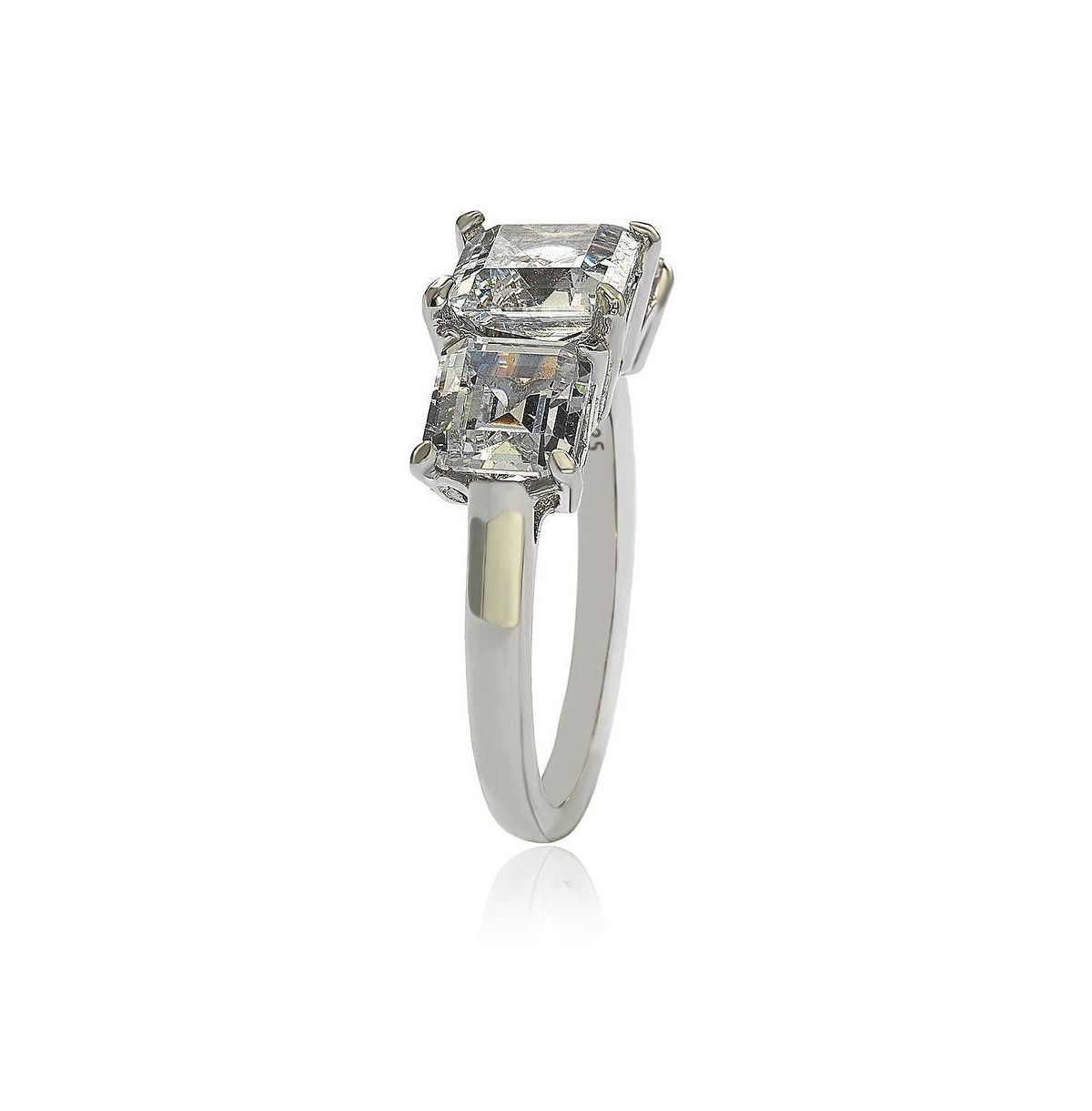 Suzy Levian New York Suzy Levian SterlingWhite Cubic Zirconia 3-Stone Center Stone Ring - Silver