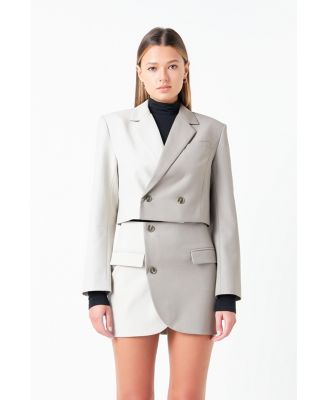 Women's Cropped Colorblock Blazer