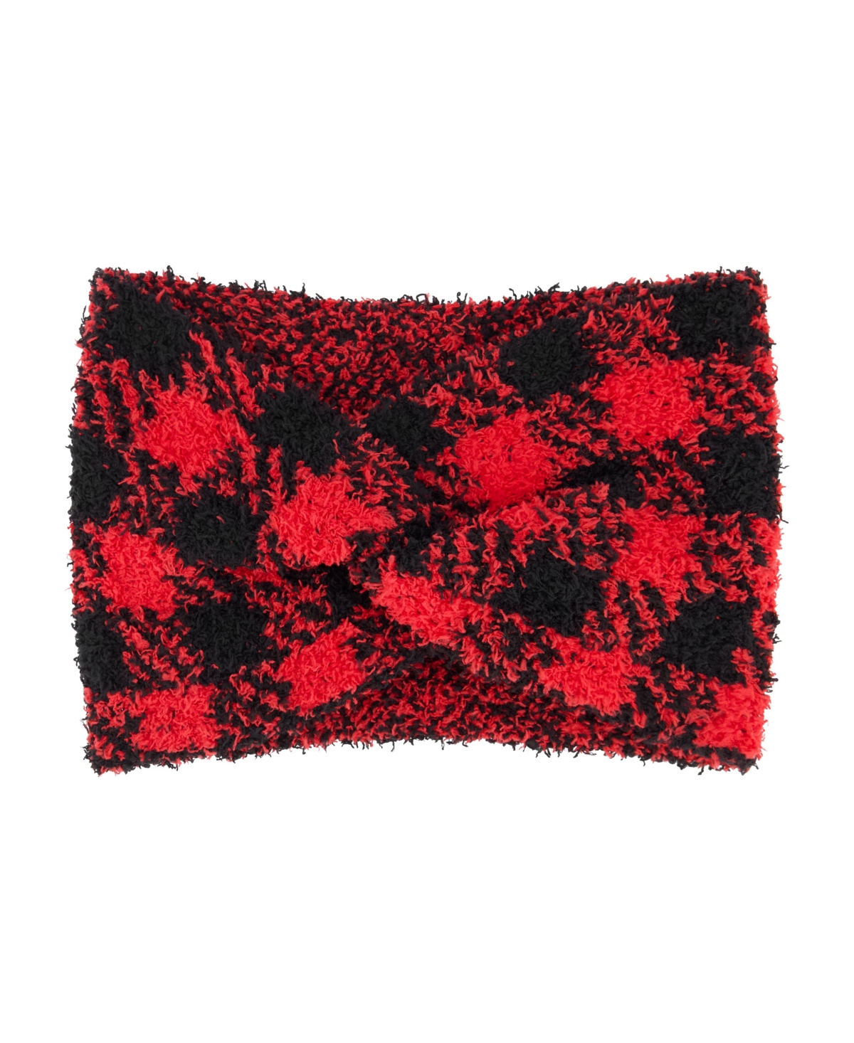 Tahari Women's 2-Pack Jacquard and Solid Cozy Twist Front Earband -red