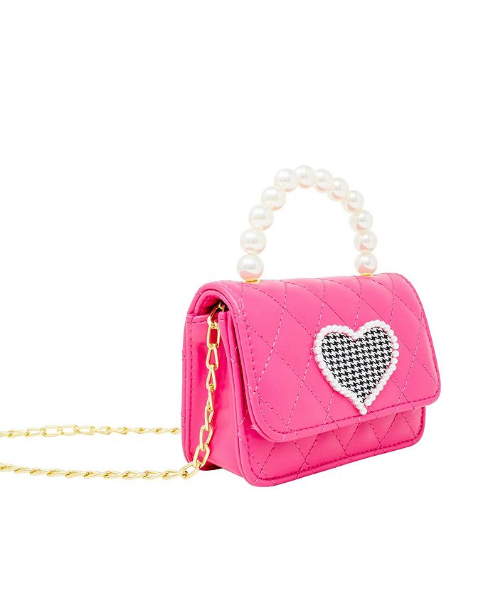 Tiny Treats + Zomi Gems Girl's Hot Pink Quilted Pearl Handle Heart Bag ...