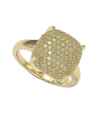 Suzy Levian Sterling Silver Cubic Zirconia Puff Ring