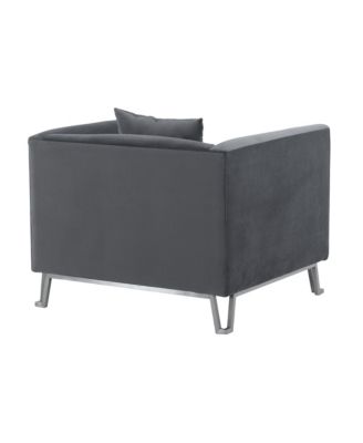 Everest 38" Fabric Brushed Stainless Steel Legs with Upholstered Sofa Accent Chair