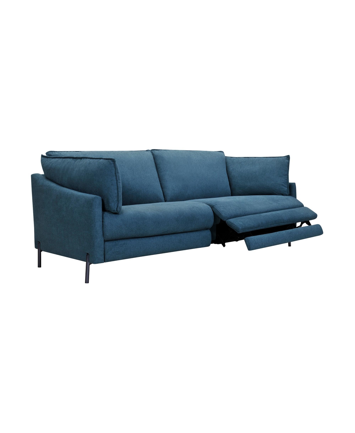 Shop Armen Living Juliett 80" Power Footrest With Modern Fabric Sofa In Blue Lake