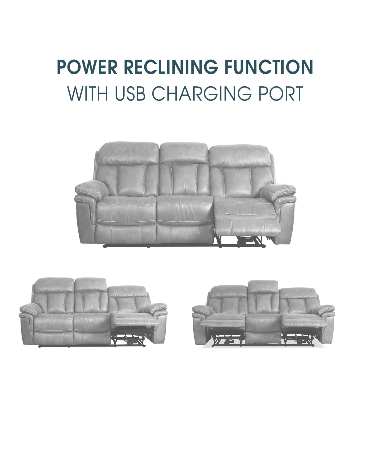 Armen Living Montague 86" Genuine Leather In Dual Power Headrest And Lumbar Support Reclining Sofa In Brown