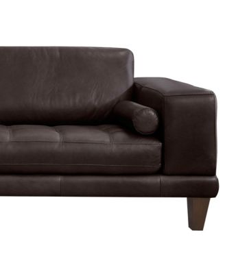 Wynne 94" Genuine Leather with Wood Legs in Contemporary Sofa